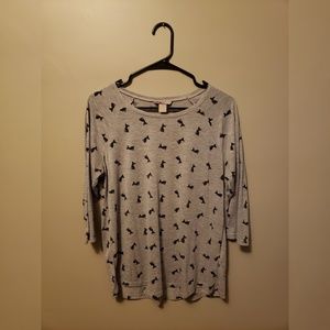 H&M 3/4 sleeve chihuahua tshirt